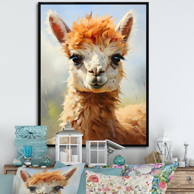 Brun majestueux Alpaca Portrait II - Alpaca, art mural