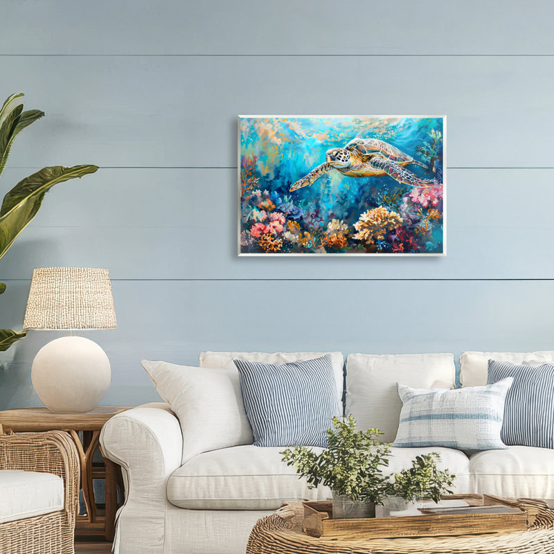 Plaque murale Turtle's Underwater World, design par LSR Design Studio, H 13 po x l 19 po