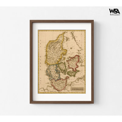 Denmark 1817 By Vintage Maps, European Map Print, Vintage Denmark Poster Print Map, Old Continent Wall Art, Europe History Wall Art