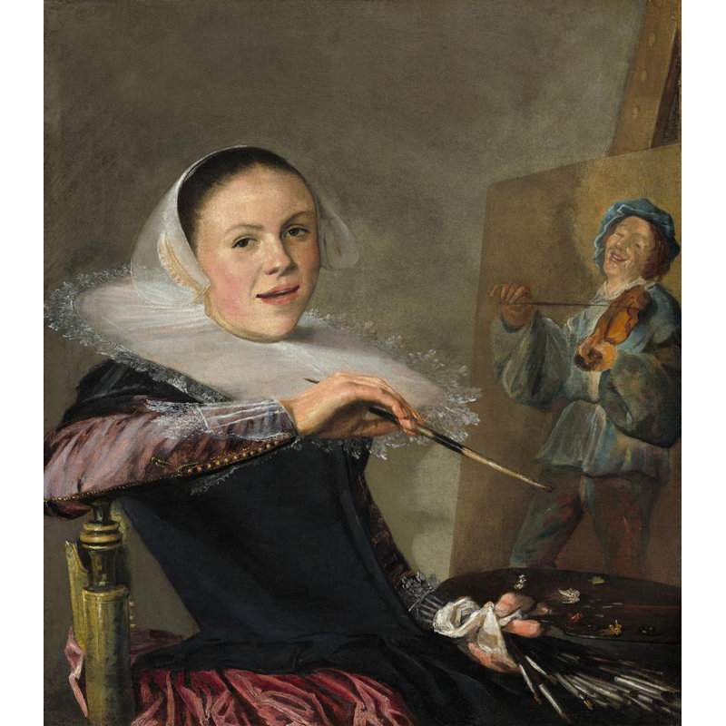 "Autoportrait" par Judith Leyster, toile tendue avec châssis, H 40 po x l 28 po