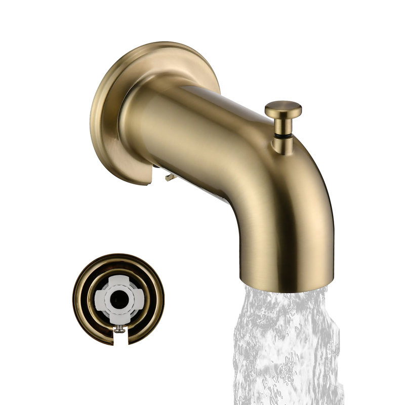 Wall Tub Spout with Diverter, Brushed Gold