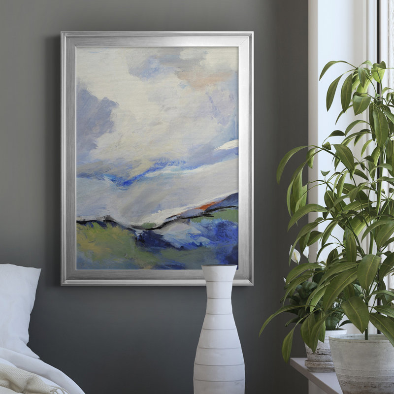 Autour des nuages III - reproduction d'art sur toile, Toile encadrée argentée, H 22,5 po x l 30,5 po x P 1,5 po