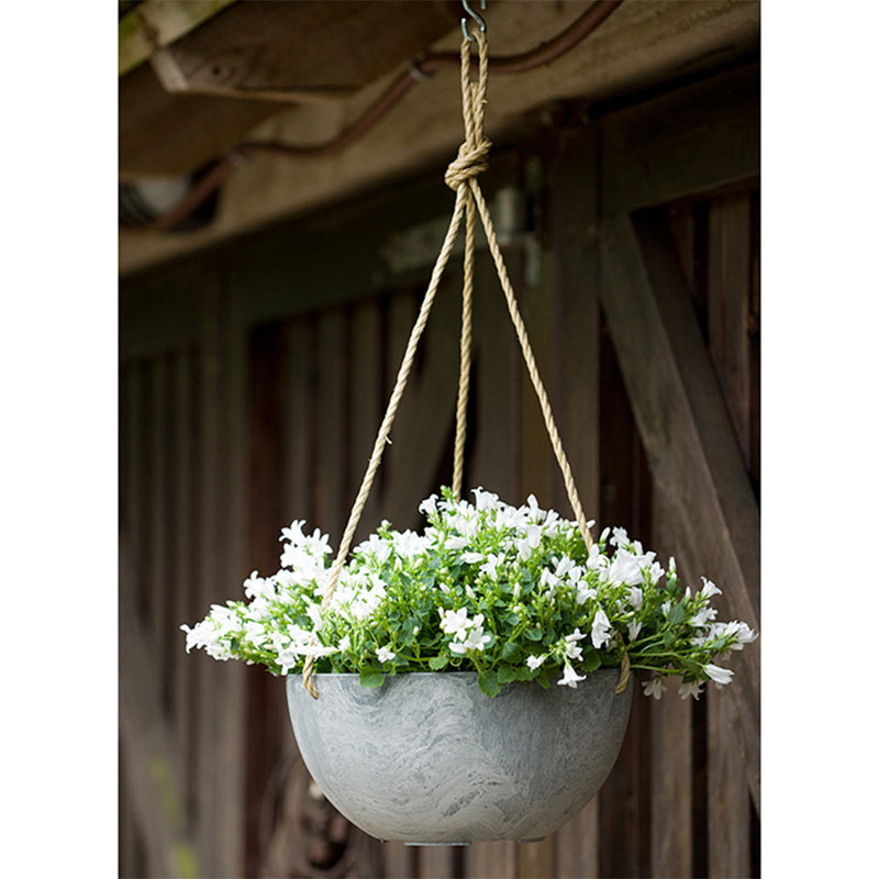 Pollyanna Hanging Planter, Gray, 5.75" H x 12" W x 12" D