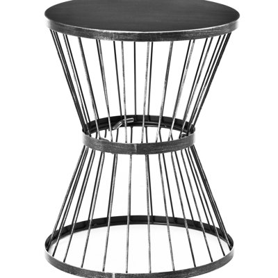 Table de patio en acier 16 po avec fonction, noire - pour l'intérieur et l'extérieur, accent chic, touche finale polyvalente, tendance