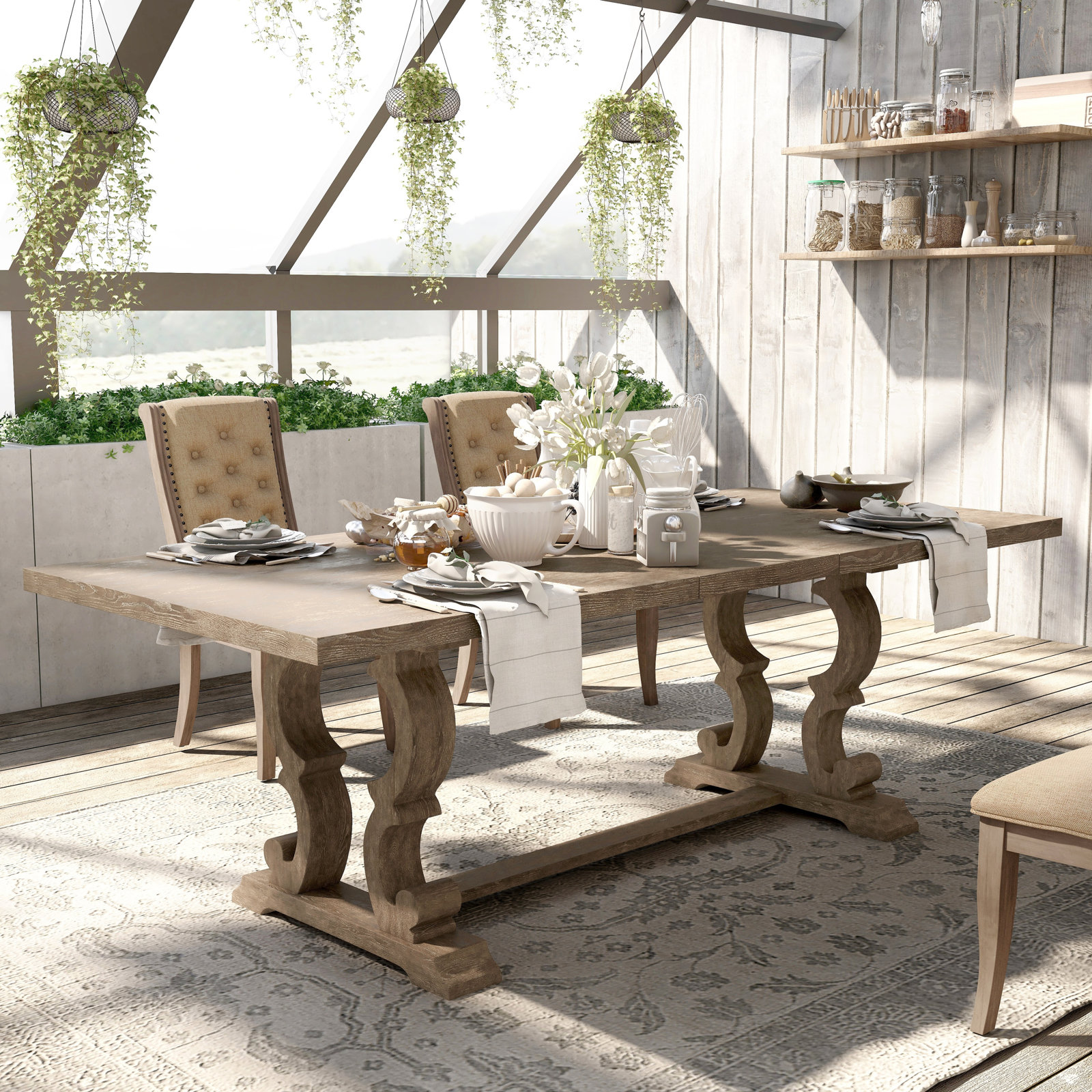 Chianti 72'' Extendable Dining Table, Rustic Natural