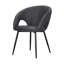 Ensemble de deux fauteuils de salle à manger en similicuir gris foncé-1078967185