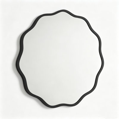 Miroir mural rond ondulé