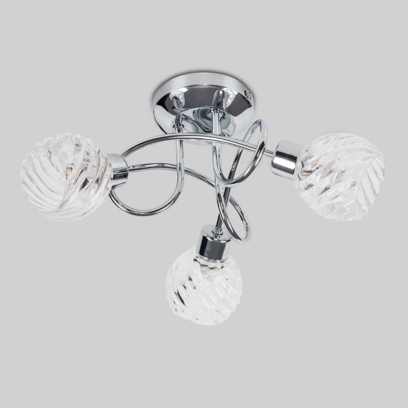 Donelson Glass Semi Flush Mount, 3000K Cool White