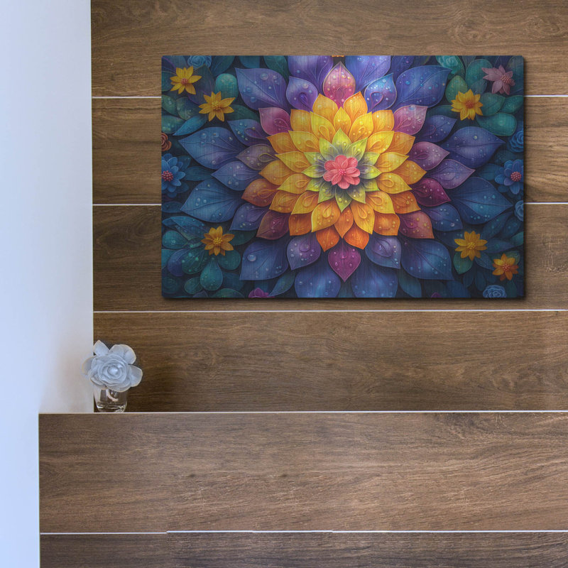  «Vibrant Mandala» par Doron David, art mural en métal, 16 po x 12 po, H 12 po x l 16 po
