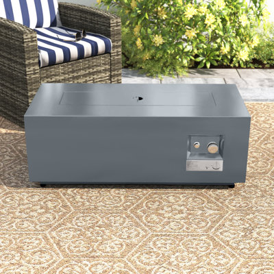 Aerin Rectangle Steel Propane Fire Pit Table