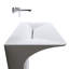 Évier à piédestal mural moderne Modern, évier vasque flottant une pièce avec drain linéaire caché, blanc mat