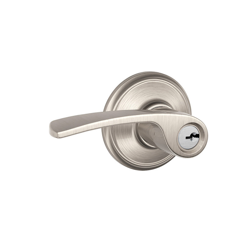 Merano Lever Keyed Entry Lock, Satin Nickel, Keyed Different, Yes