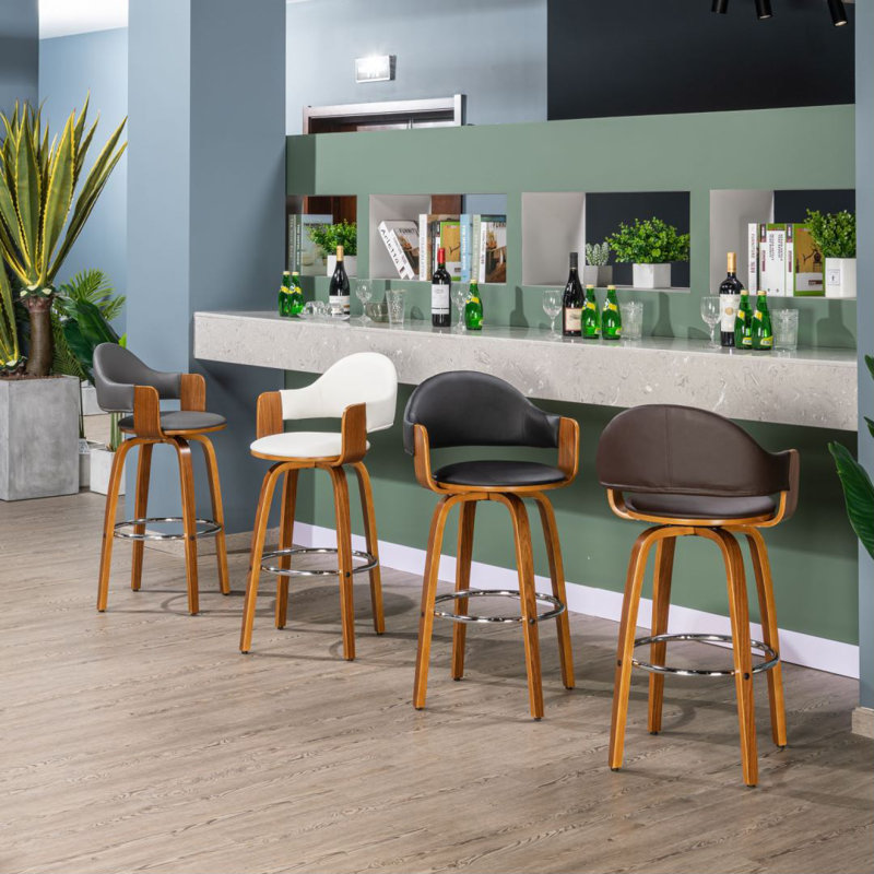 Tabouret de comptoir pivotant de 25,6 po Colwell, Noir