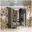 Petit meuble-lavabo moderne avec lavabo en céramique-105352952