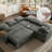 Symmetrical Upholstered Corner Sectional With Arm Table And Pull-Out Bed-616319185
