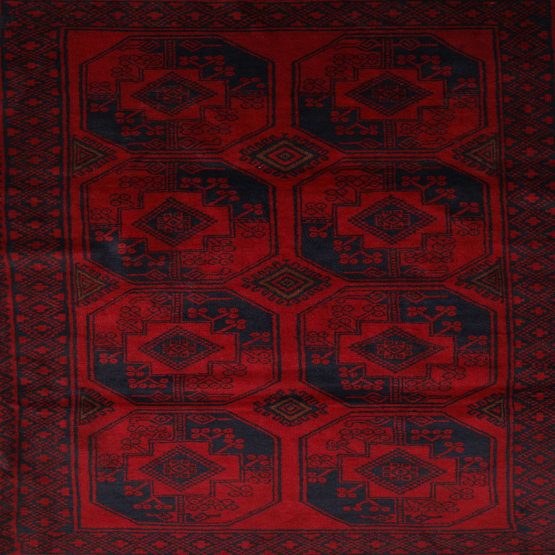 Tapis rouge à motif sud-ouest, Carré 6 pi