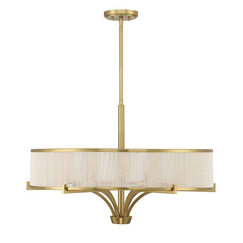  Wynwood 5-Light Chandelier in Warm Brass, 5 Lights, 17.5" H x 24" W x 24" D