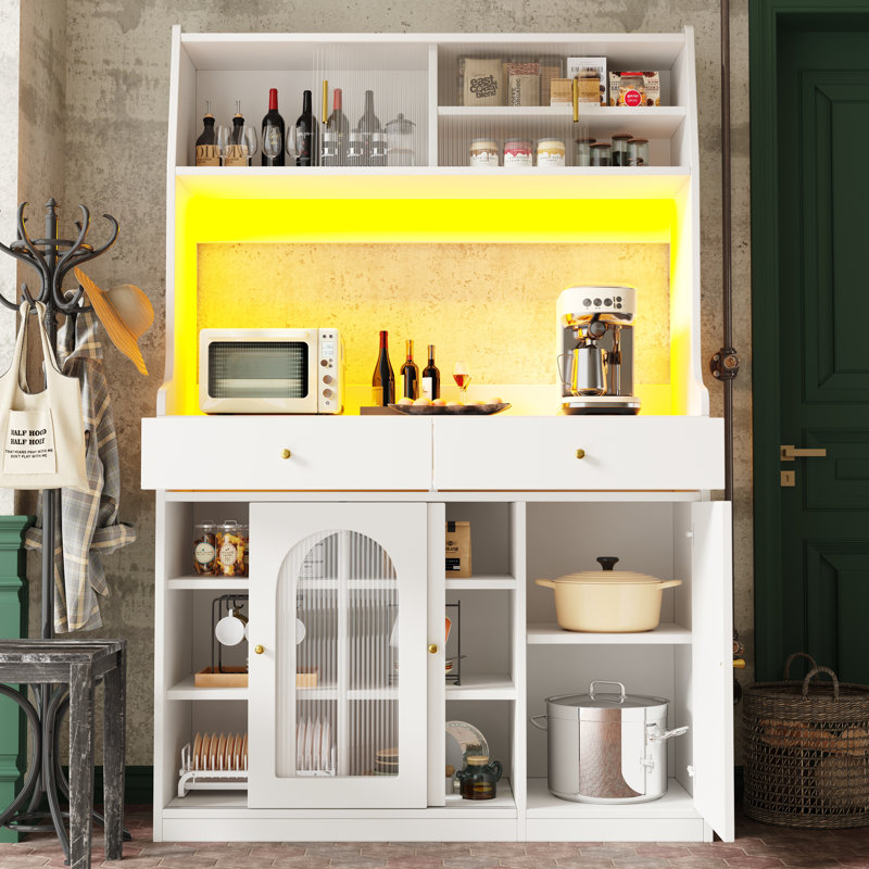 180cm Kitchen Pantry, White