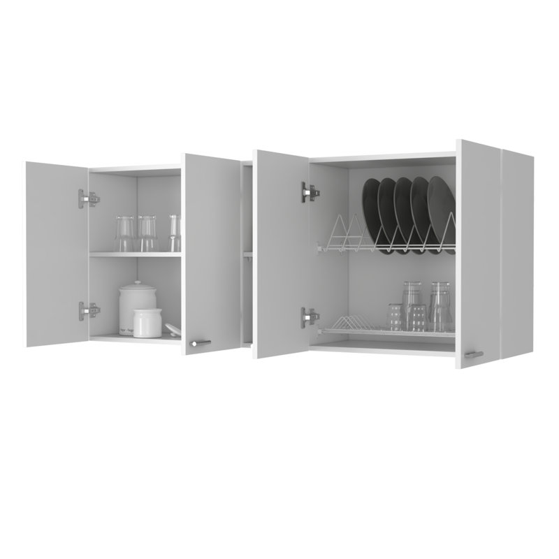 Armoire de rangement murale avec tablettes ouvertes Milano - Blanc, Blanc