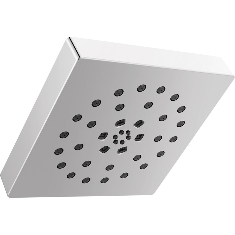 Multi Function Fixed Shower Head with H2Okinetic Technology, Lumicoat Chrome