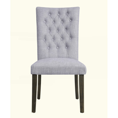 Merel Grey Linen & Grey Oak Finish Side Chair (Set Of 2)