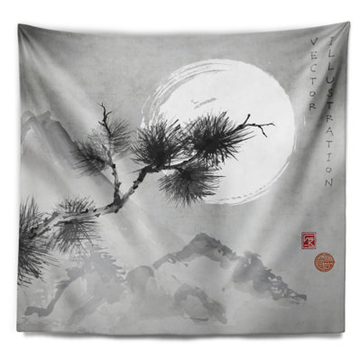 Tapisserie de branche de pin japonais