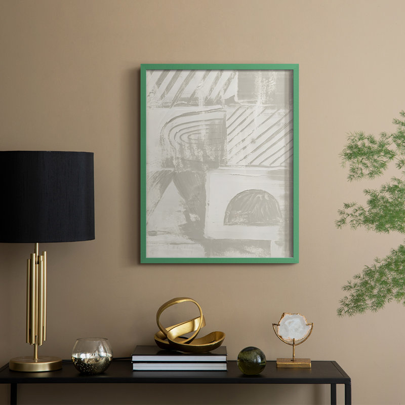 Symbole Scratch I, reproduction encadrée - bois massif, Vert, H 11 po x l 9 po