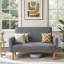 Small 2 Seater Sofa With Solid Rubberwood, Mid Century Modern Fabric Loveseat Sofa for Living Room Bedroom Office-91487377