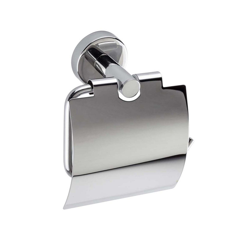 Polished Stainless Steel Wall Mounted Toilet Paper Holder with Cover