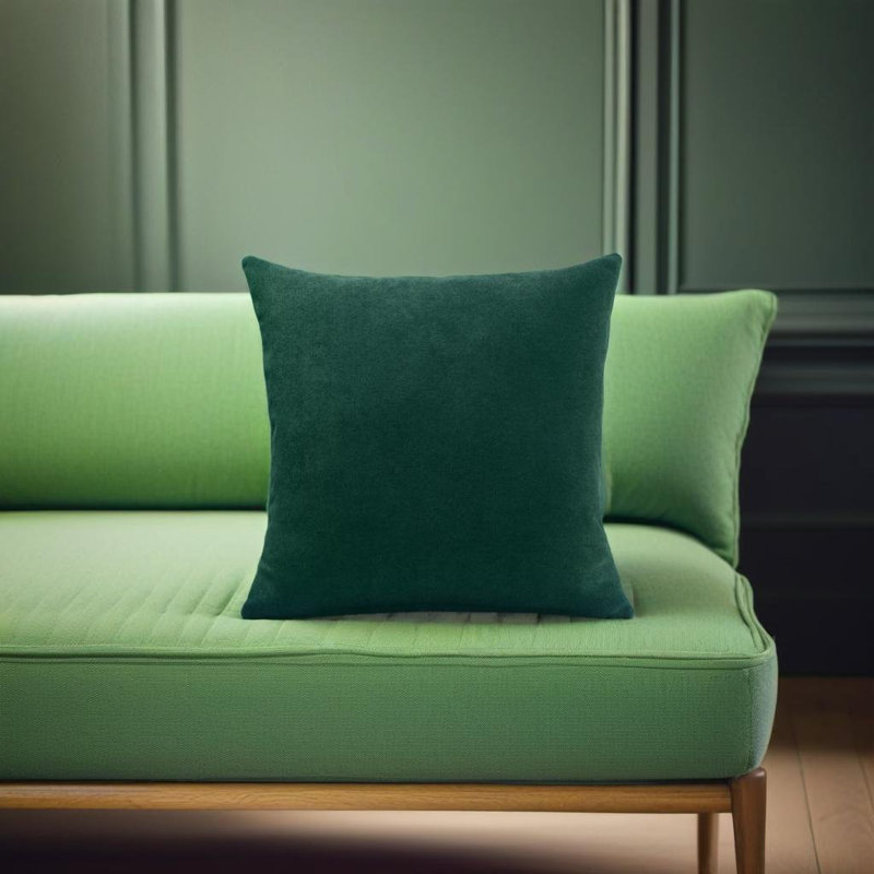 Velvet Feel Chenille Scatter Cushion Cover, Green, 45 cm x 45 cm