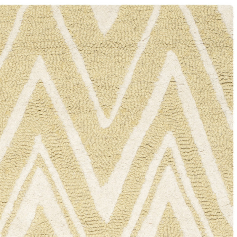 Sanyla Hand Tufted Wool Chevron Rug, Rectangle 2' x 3'