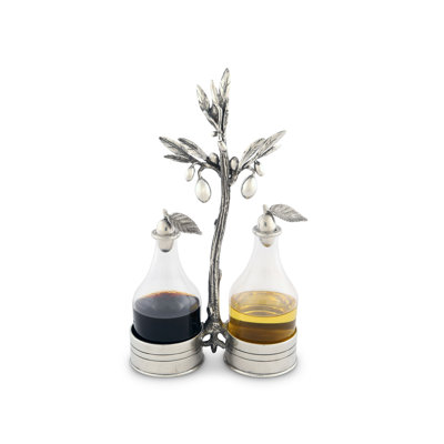 Ensemble de condiments à l'huile d'olive et vinaigre étain Olive Grove