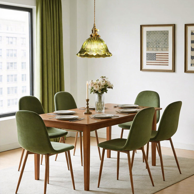 1 - Light Brass Pendant, Green