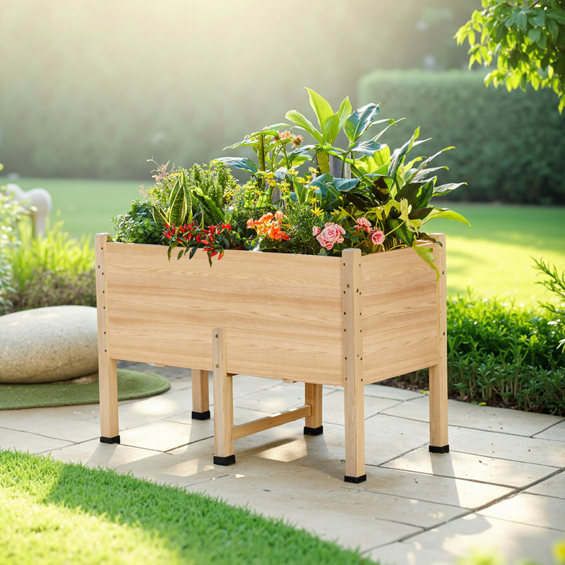 Yadid Elevated Wooden Raised Garden Bed with Legs â€“ Deep Planter Box for Deep-Rooted Plants, Ideal for Balcony or Patio, Easy Assembly