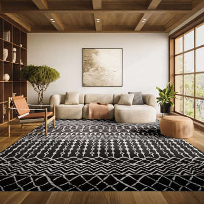 Cobos Geometric Black/Ivory Area Rug