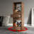 Nut-Brown Modern Solid wood rotating bookshelf