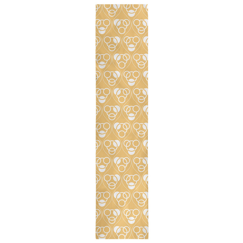 Classic Circles and Waves Table Runner, 16" x 90", Dark Yellow/White