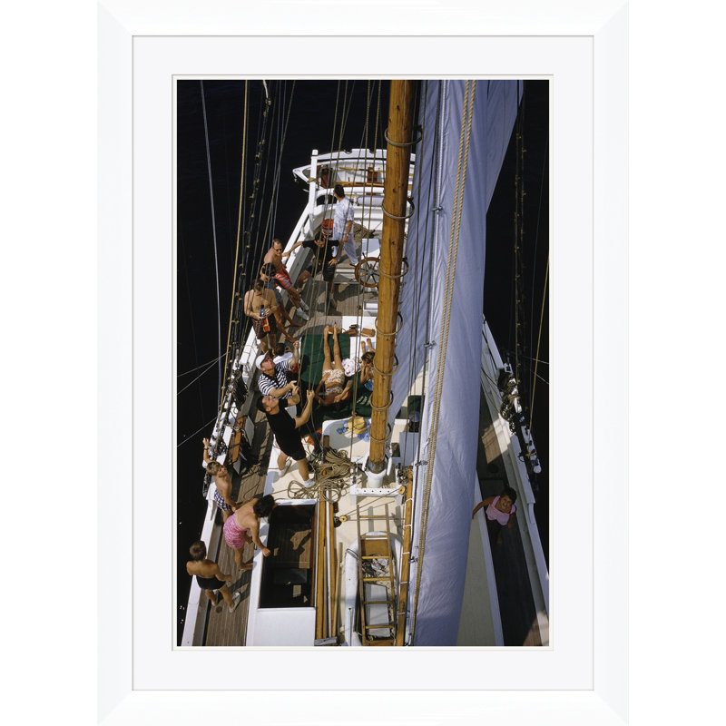 Nautical & Beach Print by Slim Aarons, Framed Print with Mat, 41" H x 30" W, White