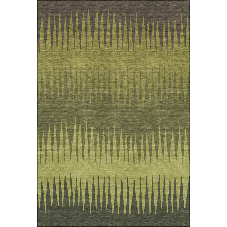 Premium Machine Washable Prisco Olive Rug