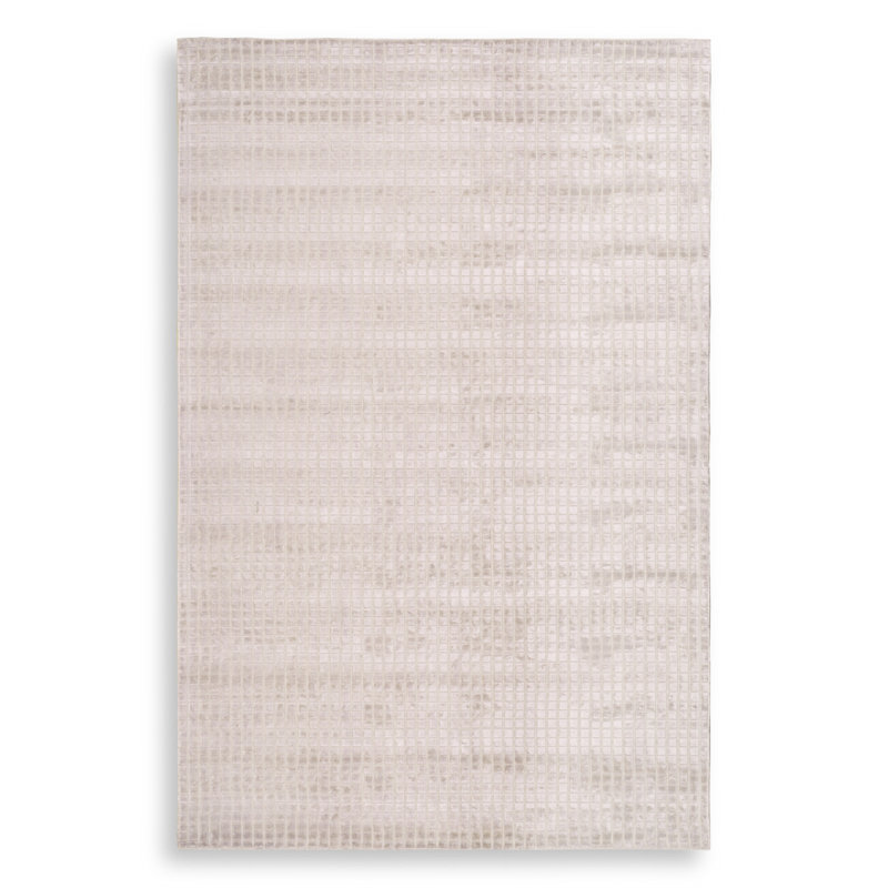 Crown Checkered Area Rug in Silver