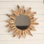 Miroir mural rond en bois flotté Sunburst