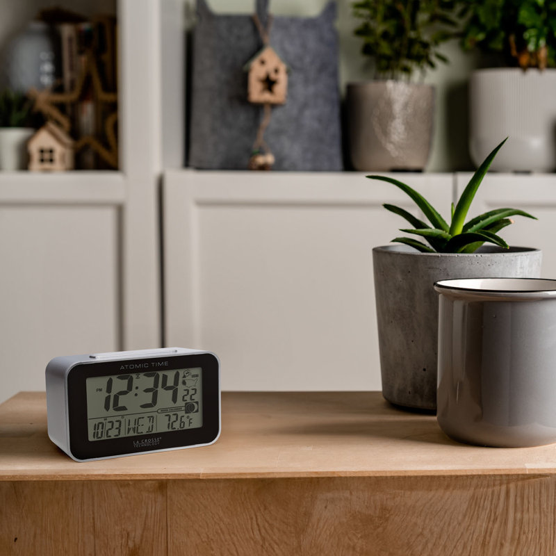Horloge de table numérique avec réveil atomique