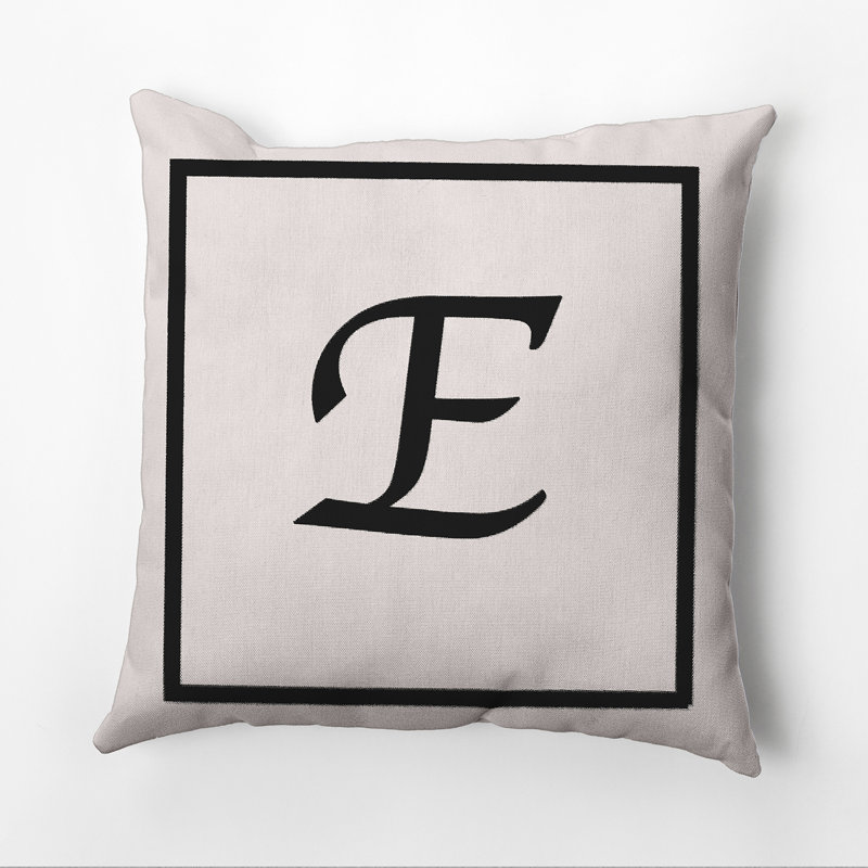 Reversible Throw Pillow, 16"x16", Flax/Black, E