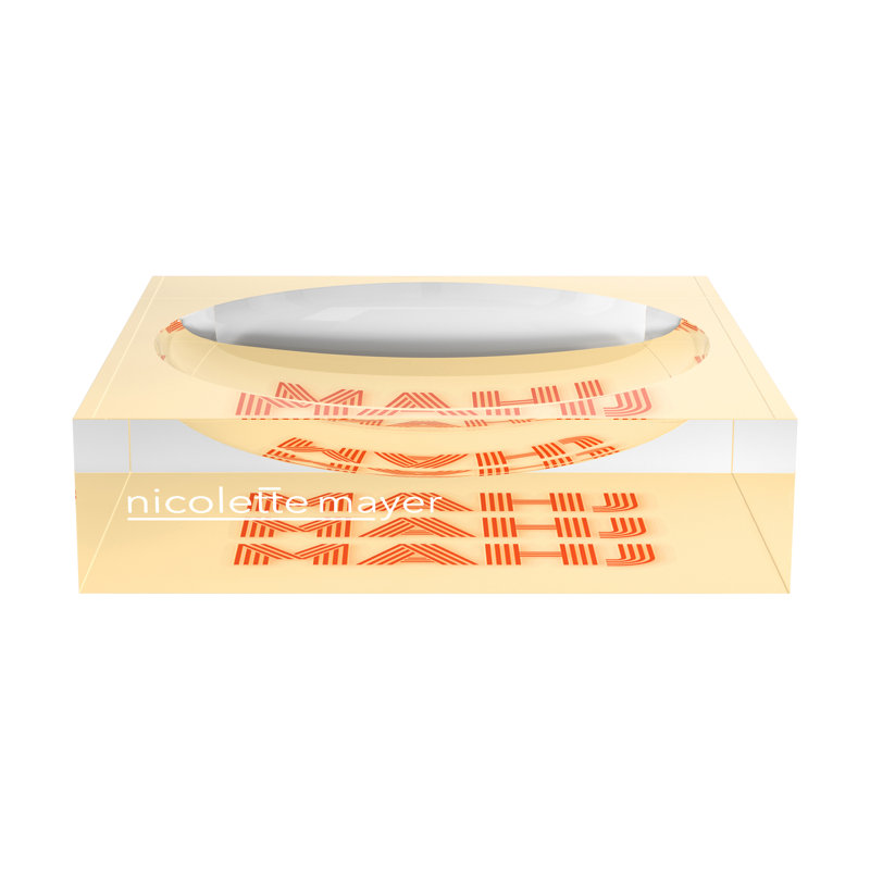 Plat à chat Mahj Mahj Mahjong, L 8 po x P 8 po x H 2 po, Orange