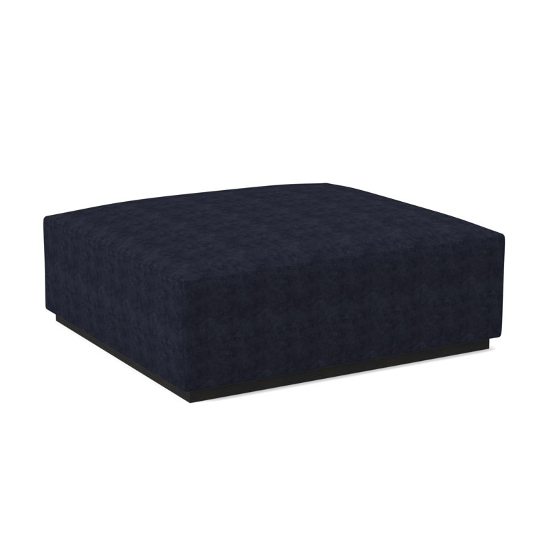 Club Upholstered Ottoman, Espresso, Margaret Ebony Polyester Blend