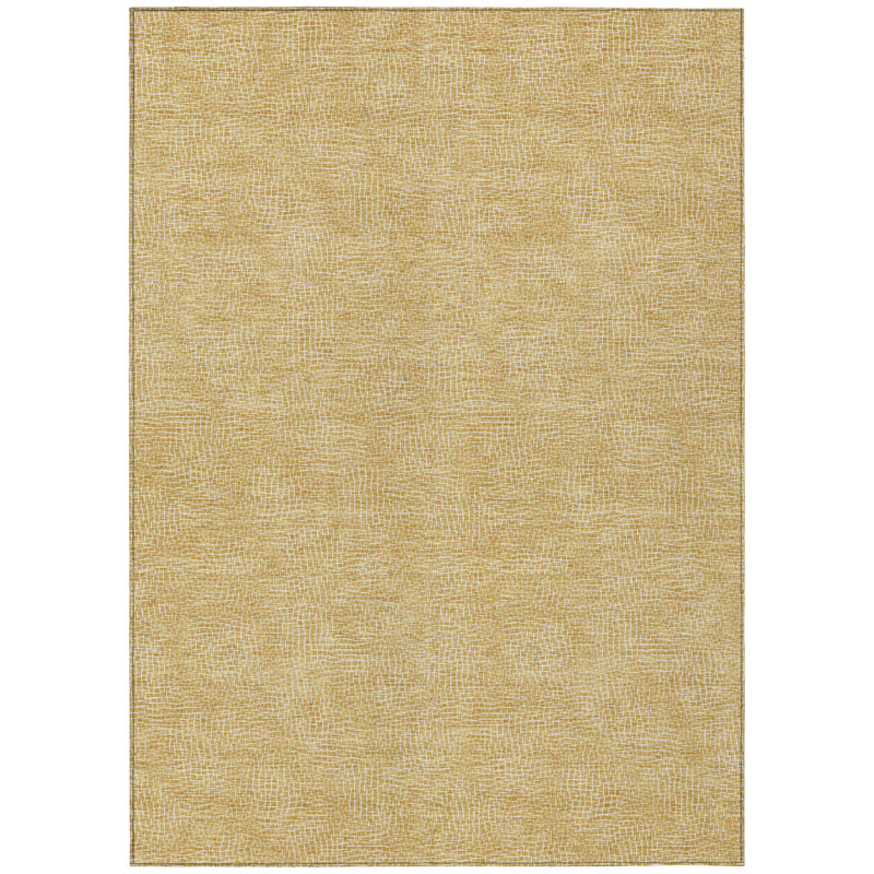 Gold Flat Woven Synthetic Rectangular Washable Rug 46" x 30"