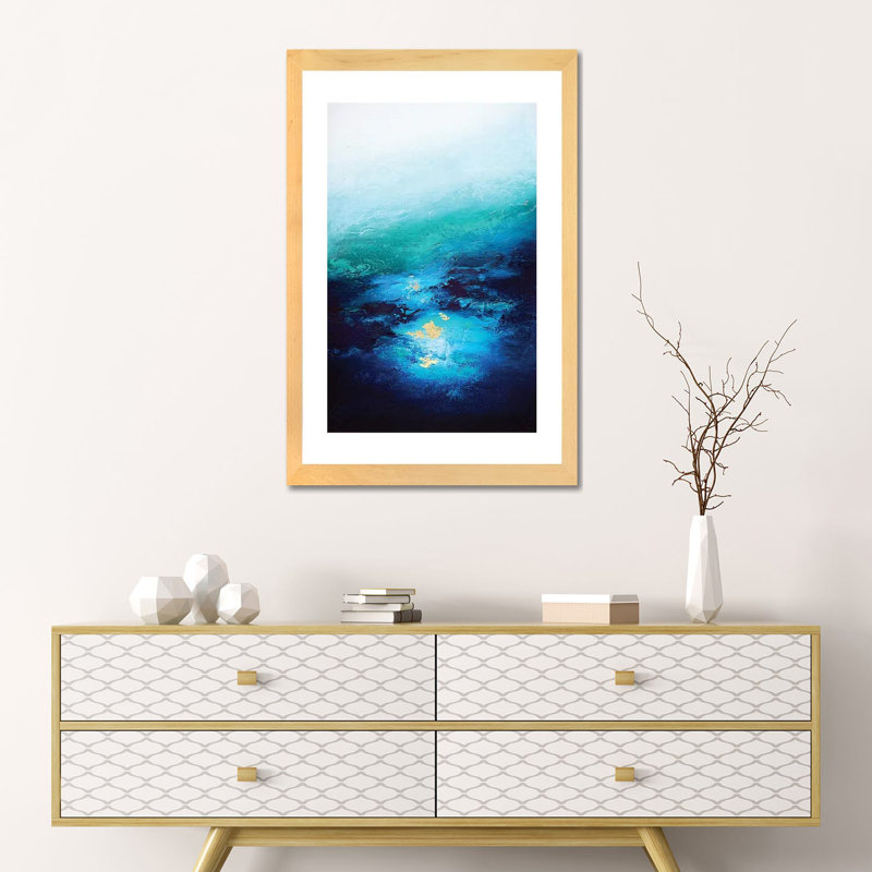 «Under Great Profonds» par Spell rebond Fine Art - Print, 24" H x 16" W x1" D, Blanc, Natural Wood Paper
