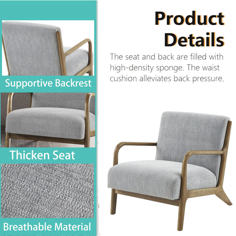 Fauteuil Leslea, Mélange de lin gris