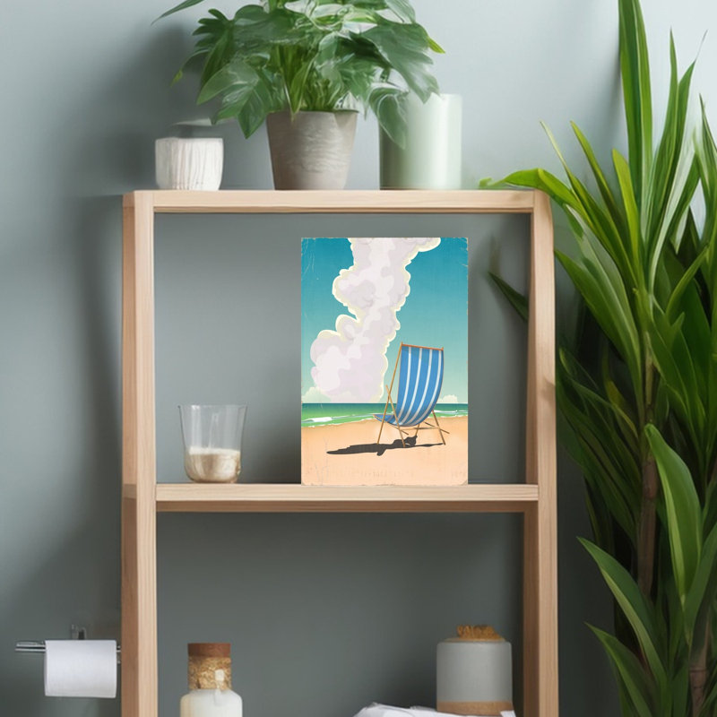 Fauteuil de plage relaxant, art mural rétro paisible et serein, H 18 po x l 12 po