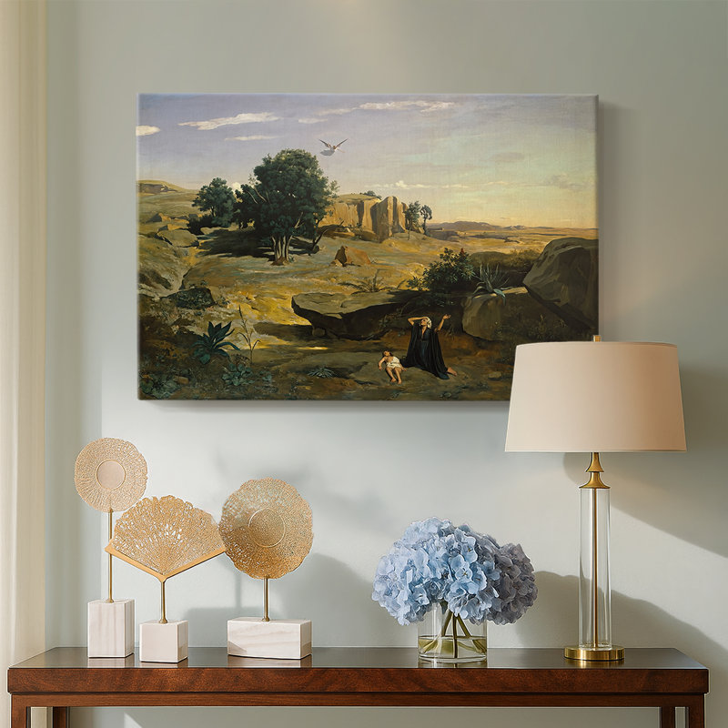Jean "Hagar in the Wilderness (Hagar dans le désert)" - Art mural sur toile de qualité musée, 18 x 27